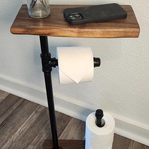 Black Walnut Live Edge Toilet Paper Holder
